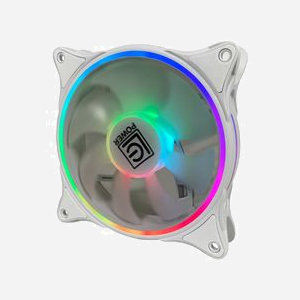 LC-Power LC-CF-120-ARGB-W Ventilateur 120mm ARGB Blanc, 800-1300 RPM, 14.6-26.8 dBA, 20.35-48.9 CFM, Palier FDB, 12V, Connecteur 6-broches - Miniature 3