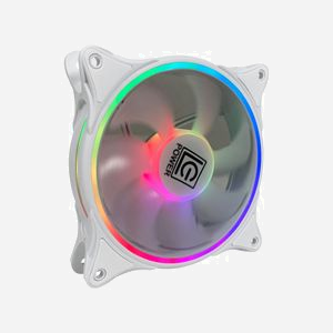 LC-Power LC-CF-120-ARGB-W Ventilateur 120mm ARGB Blanc, 800-1300 RPM, 14.6-26.8 dBA, 20.35-48.9 CFM, Palier FDB, 12V, Connecteur 6-broches - Miniature 4