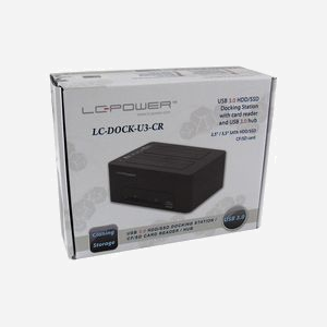 LC-Power LC-DOCK-U3-CR Station d'accueil HDD/SSD SATA 2.5/3.5" USB 3.2 Gen 1 Type-A, Lecteur Cartes CF/SD, Windows, Noir - Miniature 4