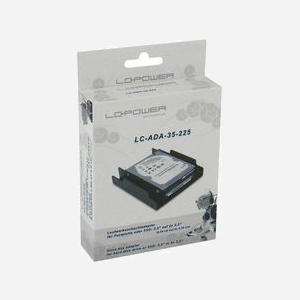 LC-Power LC-ADA-35-225 Panneau de Façade Noir pour Baie 2.5/3.5" - Dimensions 25x122x101mm, Plastique, Certification CE, Poids 39g - Miniature 1