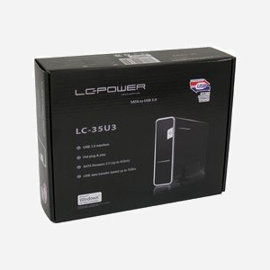 LC-Power LC-35U3 Boîtier Externe 3.5" SATA/SATA II/SATA III USB 3.2 Gen 1 (3.1 Gen 1) 6 Gbit/s Noir, Aluminium/Plastique, Adaptateur Externe - Miniature 3