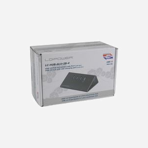 LC-Power LC-HUB-ALU-2B-4 Hub USB 3.2 Gen 1 Type-A Aluminium Noir - 3 Ports, 5000 Mbit/s, Alimentation Externe (100-240V) - Miniature 2