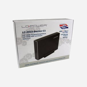 LC-Power LC-35U3-Becrux-C1 Boîtier HDD 3.5" Noir USB Type-C USB 3.2 Gen 2 (3.1 Gen 2) SATA/SATA II/SATA III Aluminium Support UASP - Miniature 3