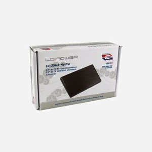 Boîtier HDD 2.5" LC-Power LC-25U3-Hydra Noir, USB 3.2 Gen 1, SATA I/II/III, Aluminium/Plastique, UASP, Hauteur 9.5mm, 78x132x12mm - Miniature 3
