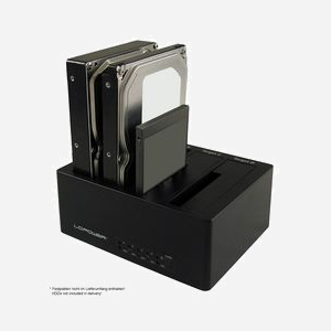 LC-Power LC-DOCK-U3-4B Station d'accueil HDD/SSD 2.5/3.5" SATA vers USB 3.2 Gen 1 Type-A, 4 baies, 5 Gbit/s, eSATA, Windows compatible - Miniature 3