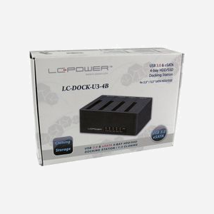 LC-Power LC-DOCK-U3-4B Station d'accueil HDD/SSD 2.5/3.5" SATA vers USB 3.2 Gen 1 Type-A, 4 baies, 5 Gbit/s, eSATA, Windows compatible - Miniature 4