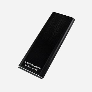 LC-Power LC-M2-C-NVME Boîtier Externe M.2 NVMe vers USB 3.2 Gen 2 Type-C, Aluminium Noir, Taux de Transfert 10 Gbit/s, 40x106x10.5mm