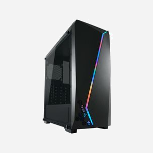 LC-Power Gaming 700B Hexagon - Boîtier PC Midi Tower Noir, ATX/micro ATX/Mini-ITX, 2x3.5", 4x2.5", USB 3.2 Gen 1, Façade Verre Trempé, Éclairage Multi-Couleur