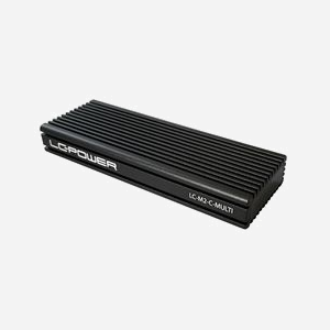 LC-Power LC-M2-C-MULTI Boîtier M.2 SSD USB-C 3.2 Gen 1 (10Gbps) PCIe/SATA, Chipset RTL9210B, Aluminium, Noir, Compatible Windows/Mac - Miniature 2