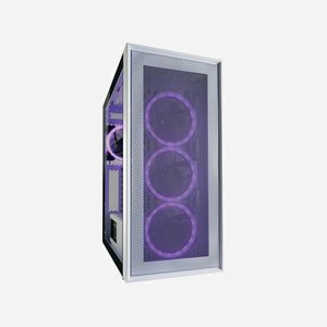 LC-Power Gaming 802W Boîtier PC Midi Tower Blanc - ATX/micro ATX/Mini-ITX, 3x2.5", 2x3.5", USB 3.2 Gen 1/Gen 2 Type-A/Type-C, RGB, Verre Trempé - Miniature 3