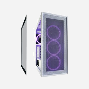 LC-Power Gaming 802W Boîtier PC Midi Tower Blanc - ATX/micro ATX/Mini-ITX, 3x2.5", 2x3.5", USB 3.2 Gen 1/Gen 2 Type-A/Type-C, RGB, Verre Trempé - Miniature 4