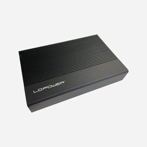 Boîtier LC-Power LC-35U3-C pour disque dur/SSD 3.5" SATA II/III, USB Type-C 3.2 Gen 2 (6 Gbit/s), VL716, Noir, compatible Windows/macOS/Linux
