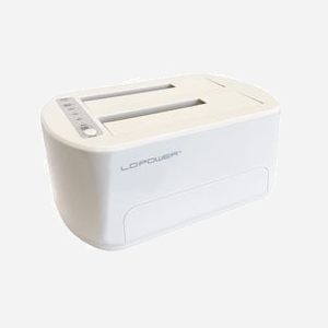 Station d'accueil LC-Power LC-DOCK-U3-VI pour HDD/SSD 2.5/3.5" SATA I/II/III USB 3.2 Gen 1 Micro-B, jusqu'à 40 To, chipset JMS561U, Blanc - Miniature 1