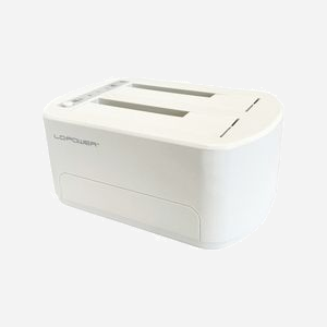 Station d'accueil LC-Power LC-DOCK-U3-VI pour HDD/SSD 2.5/3.5" SATA I/II/III USB 3.2 Gen 1 Micro-B, jusqu'à 40 To, chipset JMS561U, Blanc - Miniature 2