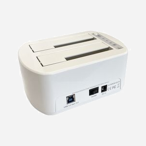 Station d'accueil LC-Power LC-DOCK-U3-VI pour HDD/SSD 2.5/3.5" SATA I/II/III USB 3.2 Gen 1 Micro-B, jusqu'à 40 To, chipset JMS561U, Blanc - Miniature 3