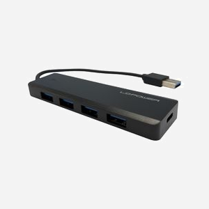 LC-Power LC-HUB-U3-4-V2 Hub USB 3.2 Gen 1 Type-A et Type-C, 5 Ports, 5 Mbit/s, câble 0.155m, Noir, Dimensions 12x32x105mm - Miniature 2