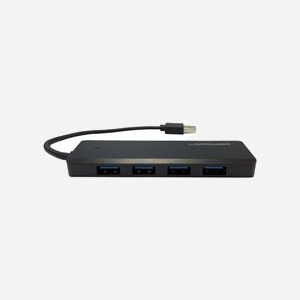 LC-Power LC-HUB-U3-4-V2 Hub USB 3.2 Gen 1 Type-A et Type-C, 5 Ports, 5 Mbit/s, câble 0.155m, Noir, Dimensions 12x32x105mm - Miniature 3