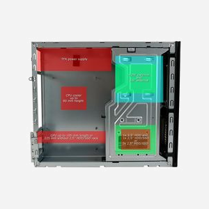 LC-Power LC-1406MB-400TFX Boîtier PC Micro Tower Noir - Micro ATX/Mini-ITX, Alimentation 400W, Baies 1x3.5", 3x2.5", USB 3.2 Gen 1, Ventilation 80mm - Miniature 3