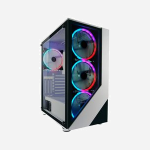 LC-Power Gaming 803W - Boîtier PC Midi Tower Noir/Blanc - ATX/microATX/Mini-ITX - 2x3.5", 3x2.5" - USB 3.2 Gen 1 - Vent. 120/140mm - Verre Trempé - Miniature 2