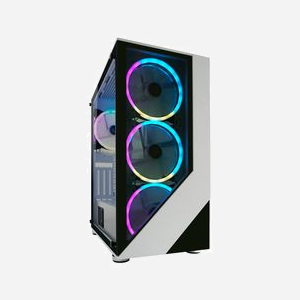 LC-Power Gaming 803W - Boîtier PC Midi Tower Noir/Blanc - ATX/microATX/Mini-ITX - 2x3.5", 3x2.5" - USB 3.2 Gen 1 - Vent. 120/140mm - Verre Trempé - Miniature 3