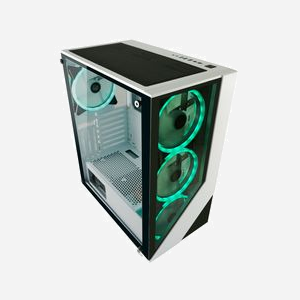 LC-Power Gaming 803W - Boîtier PC Midi Tower Noir/Blanc - ATX/microATX/Mini-ITX - 2x3.5", 3x2.5" - USB 3.2 Gen 1 - Vent. 120/140mm - Verre Trempé - Miniature 5