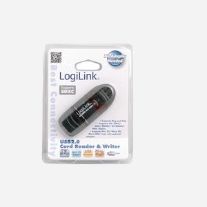 LogiLink CR0007 Lecteur de carte mémoire externe USB 2.0 pour SD/MMC, taux de transfert 480 Mbit/s, alimentation USB, noir - Miniature 2