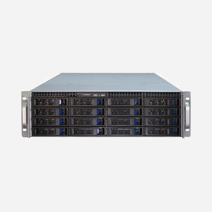Inter-Tech 3U-3416 Châssis Serveur Rackable 19" 3U Acier Noir, Baies 1x5.25", 19x2.5", 2.5/3.5", ATX/EATX/mATX/Mini-ITX/SSI EEB, 3x120mm+2x60mm, USB 3.2 Gen 1 - Miniature 3