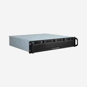 Inter-Tech IPC 2U-2404S Châssis Serveur Rackable 2U Acier Noir/Argent, microATX/Mini-ITX, 5x 3.5", 1x 3.5" interne, 4 slots d'extension, Hot-Swap, 480x440x89mm