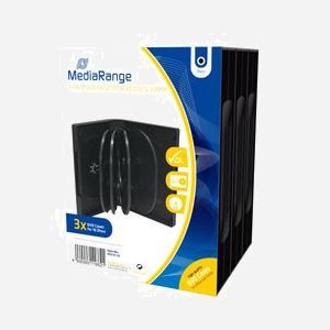 MediaRange BOX35-10 : Boîtier DVD Noir pour 10 Disques Optiques (120mm), Dimensions 33x136x191mm, Lot de 3, Conforme RoHS - Miniature 2