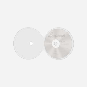MediaRange BOX86 - Étui Coque en C pour 1 CD/DVD/Blu-ray, Transparent, Plastique, Diamètre 120mm, RoHS, Dimensions 124x4.5x125mm, Poids 22g