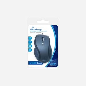 Souris Optique MediaRange MROS202 USB Type-A 2400 DPI 5 Boutons Programmables avec Molette pour Droitier PC/Mac/Linux - Miniature 2