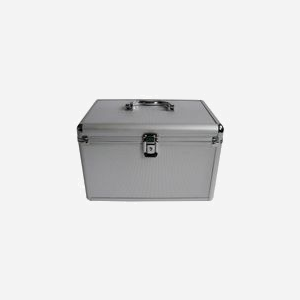 MediaRange BOX79 Caisse Rigide Argent pour 120 Disques Optiques (CD/DVD) 220x155x180mm avec Poignée Aluminium, Toison/Plastique/Bois, RoHS - Miniature 2