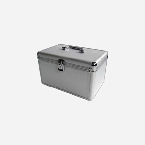 MediaRange BOX79 Caisse Rigide Argent pour 120 Disques Optiques (CD/DVD) 220x155x180mm avec Poignée Aluminium, Toison/Plastique/Bois, RoHS - Miniature 4