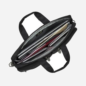 Rivacase 8550-BLACK Malette Polyester Noir 43.9cm (17.3") - Compartiment PC 425x290x45mm, Tablette 10.1", Documents, Poches Accessoires, Sangle Épaule - Miniature 5