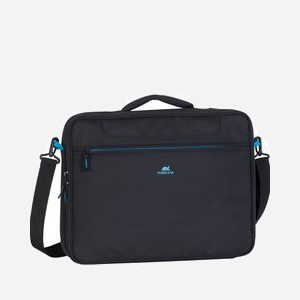 Rivacase 8087-BLACK Sac Messenger 16" Polyester Noir, Compartiment 410x310x50mm, Poche Avant, Sangle Épaule, Dimensions 420x320x70mm, Poids 690g