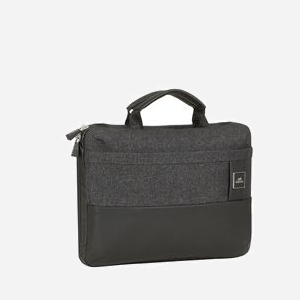 Rivacase 8823-BLACK-MELANGE Malette 13.3" Polyester/Polyuréthane Noir 360x40x275mm pour iPad Pro 12.9"/MacBook Air/Pro 13" avec Sangle et Poche Avant