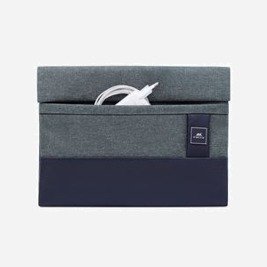 Rivacase 8803-KHAKI-MELANGE Housse 13.3" (33.8 cm) Bleu/Gris - Polyester/Polyuréthane - Poches Avant/Arrière - 355x260x20 mm, compartiment 340x250x18 mm - Miniature 4
