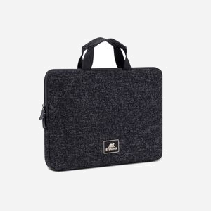 Rivacase 7913-BLACK Housse 14" (35.6cm) Polyester Noir, Résistance Chocs/Eau/Poussière/Rayures, Poche Arrière, Dimensions Internes 335x27x233mm
