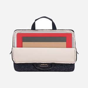 Rivacase 7913-BLACK Housse 14" (35.6cm) Polyester Noir, Résistance Chocs/Eau/Poussière/Rayures, Poche Arrière, Dimensions Internes 335x27x233mm - Miniature 4