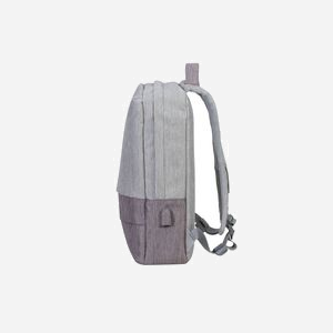 Rivacase 7562 Sac à dos 15.6" (39.6cm) Gris/Moka Polyester, Poche Frontale, Port USB, Compartiment Laptop 265x40x390mm, 305x120x460mm, 635g - Miniature 2