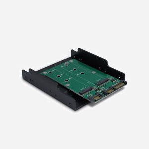 Inter-Tech KT005B Adaptateur d'Interface Interne M.2 vers SATA 6 Gbit/s, 101x140x25mm, Support Windows, macOS, Linux, Noir/Vert - Miniature 1