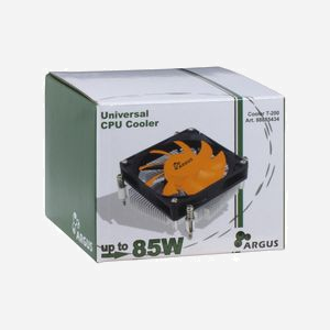 Dynatron Argus T-200 Refroidisseur CPU 8cm, 600-1800 RPM, 30.58 m³/h, 1.15 mmH2O, 85W TDP, Socket LGA 115x/1200/1366, Noir/Orange - Miniature 2