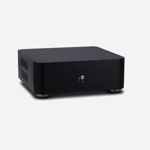Inter-Tech ITX A60 Mini Tower Noir, Boîtier PC ITX Aluminium, Alimentation Externe 60W, 2 Baies 2.5", 2x USB 3.2 Gen 1, Dimensions 200x200x73mm