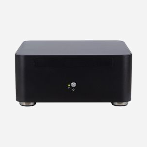 Inter-Tech ITX A80S Mini Tower Noir - Boîtier PC ITX Aluminium, Alimentation Externe 60W, Baies 5.25/3.5/2.5", 2x USB 3.2 Gen 1, 200x200x88mm - Miniature 2