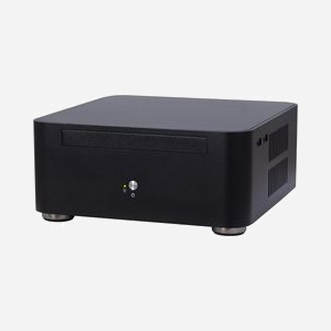 Inter-Tech ITX A80S Mini Tower Noir - Boîtier PC ITX Aluminium, Alimentation Externe 60W, Baies 5.25/3.5/2.5", 2x USB 3.2 Gen 1, 200x200x88mm - Miniature 3