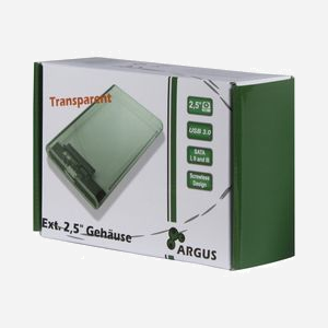 Inter-Tech GD-25000 Boîtier HDD 2.5" Transparent USB 3.2 Gen 1 (3.1 Gen 1) SATA I/II/III jusqu'à 16 To, Compatible Windows/macOS, 80x125x13mm - Miniature 3