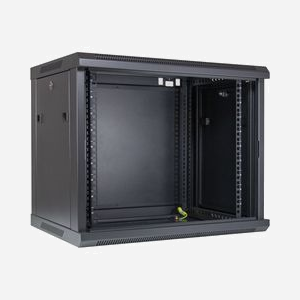Inter-Tech SMA-6409 Rack Mural 9U 600x450x500mm, Charge Max. 30kg, Porte Verre Trempé/Acier, 2 Ventilateurs 12cm, IP20, Noir - Miniature 2