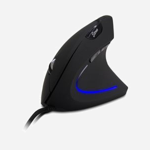 Souris Inter-Tech KM-206WR Optique 2400 DPI USB Type-A, 6 Boutons, Design Vertical, Compatible Windows/macOS/Linux, Noir/Bleu - Miniature 2