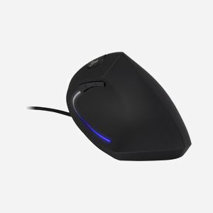 Souris Inter-Tech KM-206WR Optique 2400 DPI USB Type-A, 6 Boutons, Design Vertical, Compatible Windows/macOS/Linux, Noir/Bleu - Miniature 3