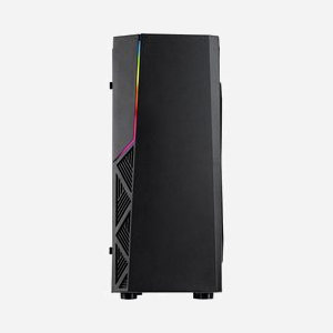 Inter-Tech B-02 RGB Tower Noir, Boîtier PC ATX/microATX, 3x3.5", 2x2.5", Ventilateur 120mm AR, USB 3.2 Gen 1, Éclairage RGB, Acrylique, 200x430x425mm - Miniature 2